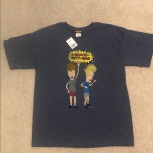 Officially Licensed MTV’s Beavis & Butt-Head Air Guitar Men’s LG Black T-Shirt